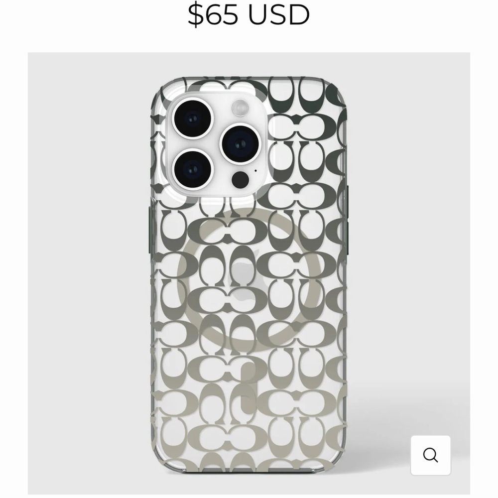 Coach Monogram Phone Case - Black and White